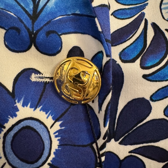 NWT Escada Brikenanton Blue & White Floral Blazer – Size 38 (~8) - Picture 3 of 10